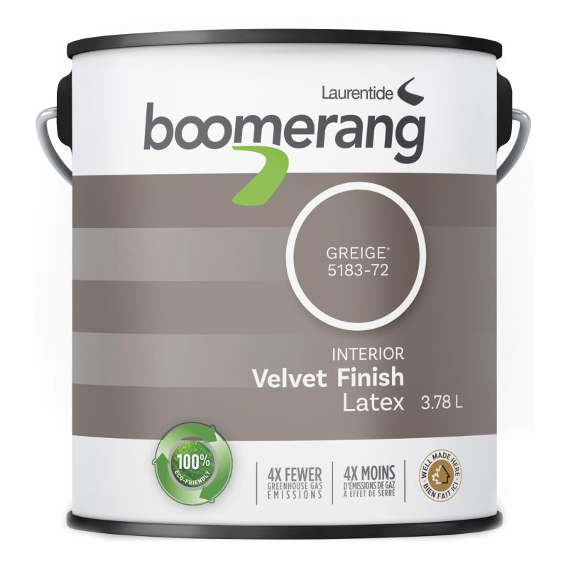 boomerang 5183 Series 5183-72L19 Interior Paint, Velvet Sheen, Extra Beige, 3.78 L, 40 sq-m Coverage Area Extra Beige