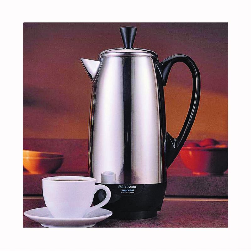 Farberware Percolator 4 Cup Stainless Steel 1000 W  Farberware coffee maker,  Percolator coffee, Stainless steel coffee maker