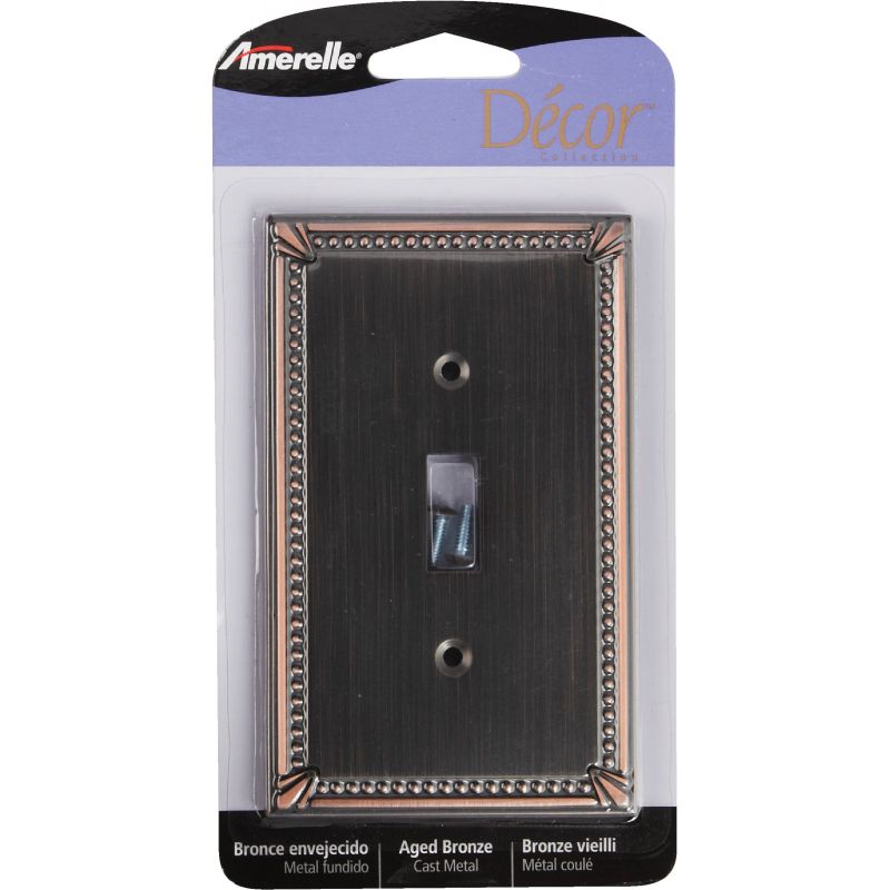 Amerelle Imperial Bead Cast Metal Switch Wall Plate Aged Bronze