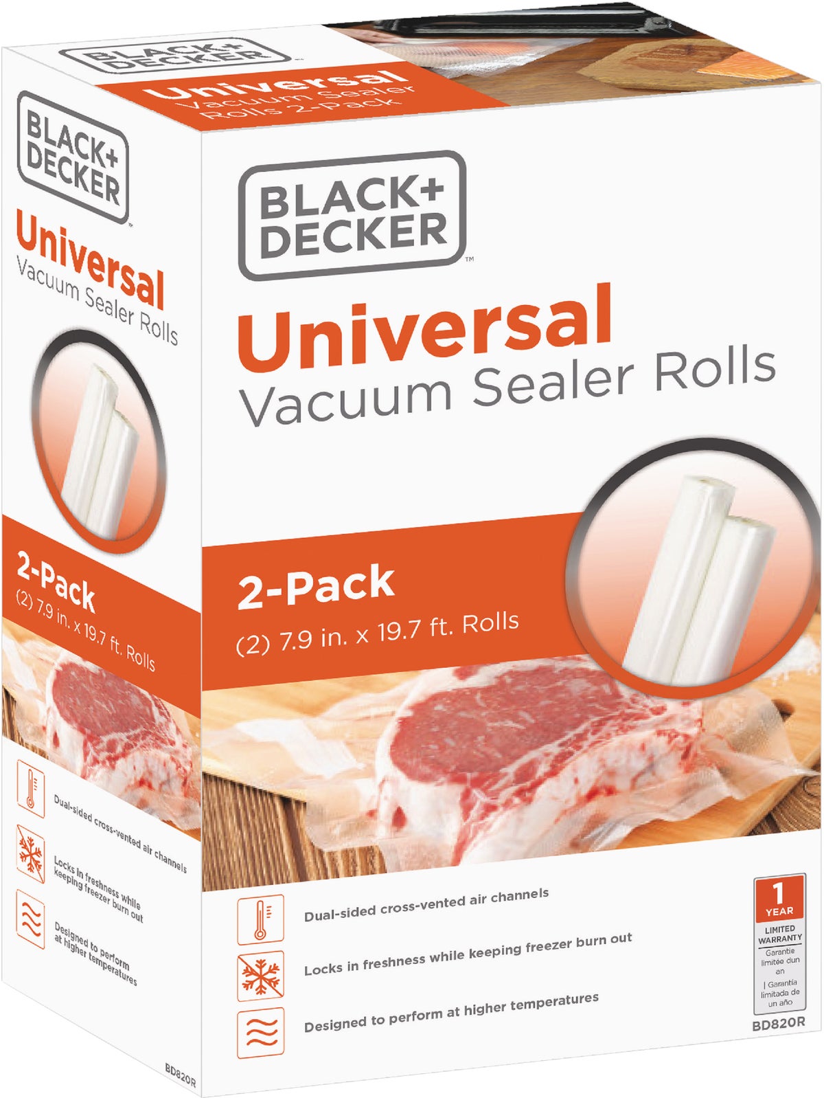 Black & Decker BD1120R 2-pack Vacuum Sealer Rolls 11 x 20' 