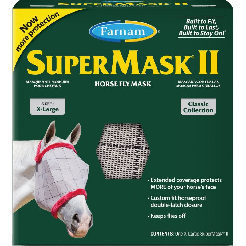 SuperMask II Extra Large Horse Fly Mask Silver