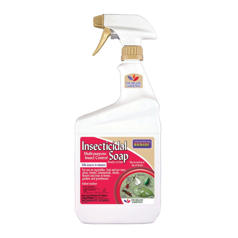 Bonide 652 Insecticidal Soap, Liquid, Spray Application, 1 qt Bottle Amber