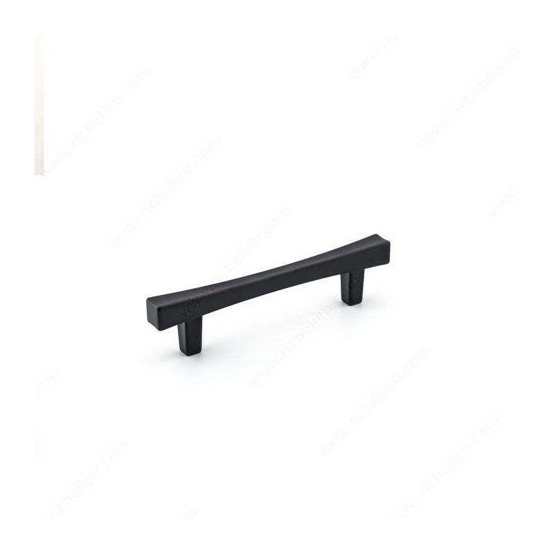 Richelieu BP722796900 Cabinet Pull, 5-11/32 in L Handle, 1/2 in H Handle, 1-1/4 in Projection, Metal, Matte Black, Transitional