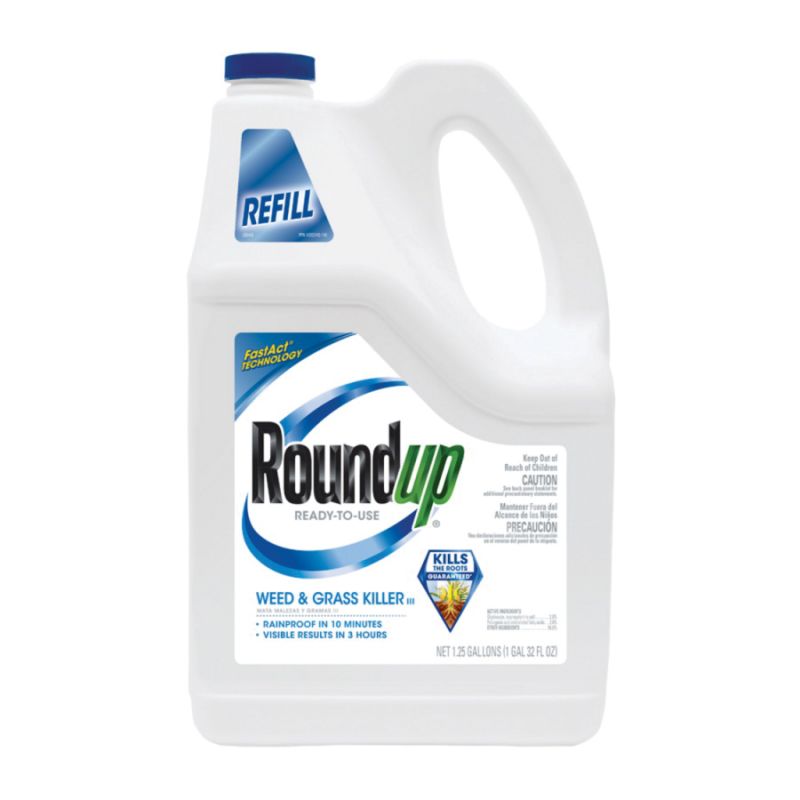 Roundup 5003810 Weed and Grass Killer III Refill, Liquid, Spray Application, 1.25 gal Bottle