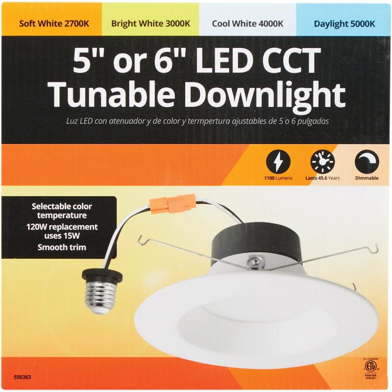 LED CCT Tunable Down Light with Smooth Trim White