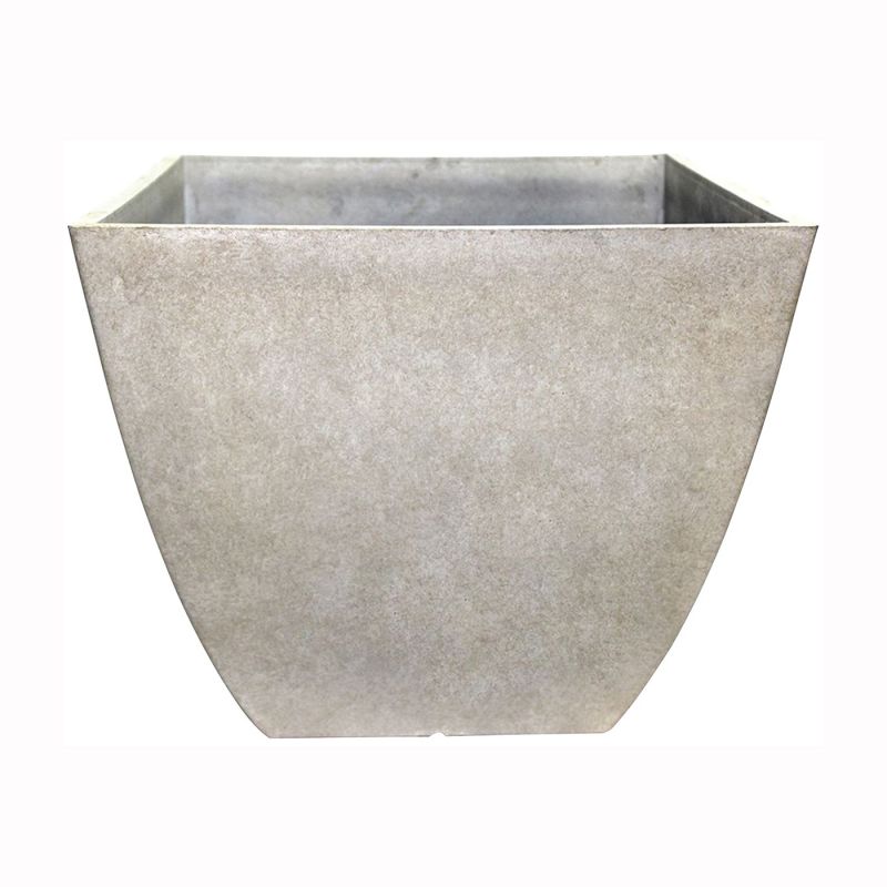 Southern Patio HDR-012184 Newland Planter, 16 in W, 16 in D, Square, Resin, Bone Bone