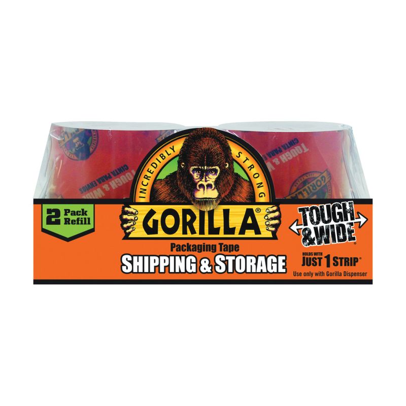 Gorilla 6030402 Packaging Tape, 60 yd L, 2.83 in W, Crystal Clear Crystal Clear