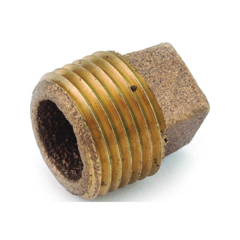 Anderson Metals 738109-12 Pipe Plug, 3/4 in, IPT, Cored Square Head, Brass Red