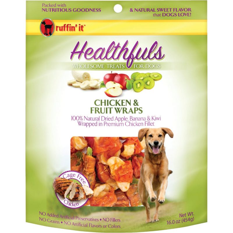 Ruffin&#039; it Healthfuls Chicken &amp; Fruit Wrap Dog Treat 1 Lb.