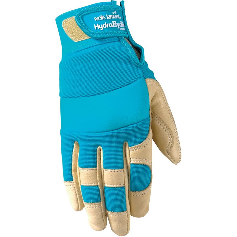 Wells Lamont HydraHyde Women&#039;s Adjustable Wrist Work Glove S, Tan &amp; Blue