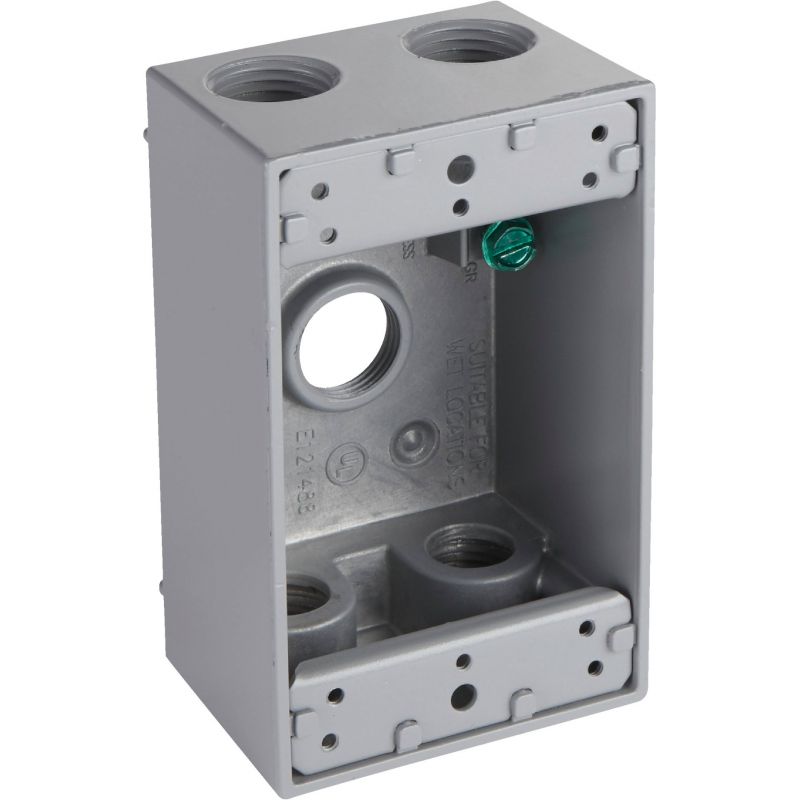 Bell 5-Outlet Weatherproof Outdoor Outlet Box Gray