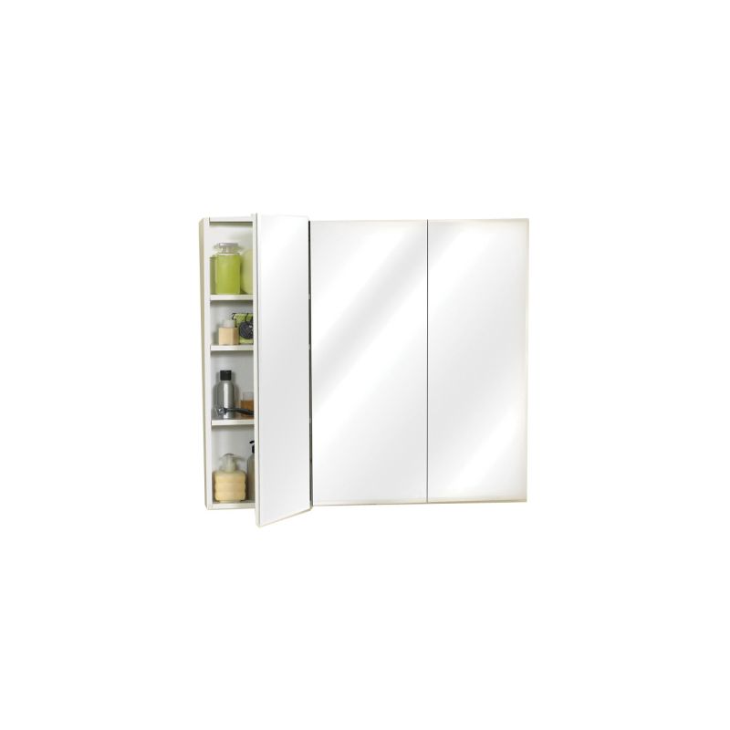 Zenith M36 Medicine Cabinet, 35-7/8 in OAW, 4-1/2 in OAD, 29-7/8 in OAH, Wood, Clear, 3-Shelf, 3-Door Clear