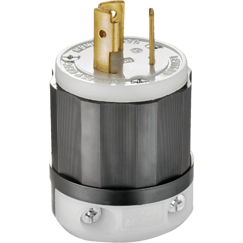 Leviton Industrial Grade Locking Cord Plug Black/White, 20