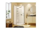 Maax Olympia Series 105960-R-000-001 Shower Kit, 36 in L, 36 in W, 78 in H, Acrylic, Chrome, Round, 8 mm Glass White