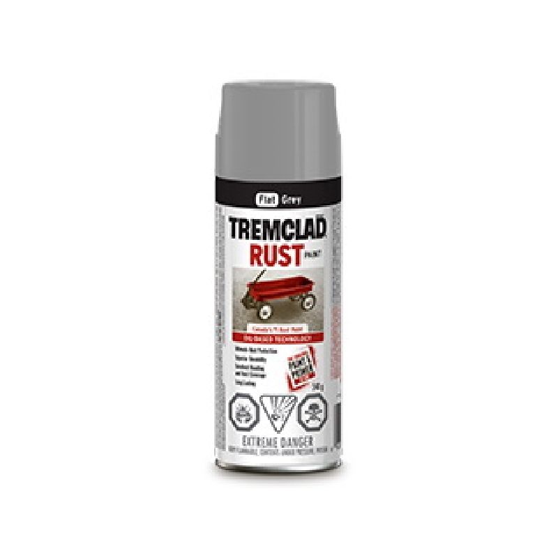 Rust-Oleum 27035B522 Rust Preventative Spray Paint, Flat, Gray, 340 g, Can Gray