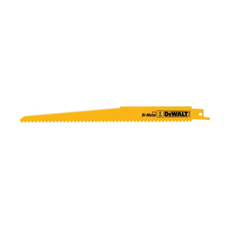 DeWALT DW4803B25 Reciprocating Saw Blade, 3/4 in W, 9 in L, 6 TPI Yellow