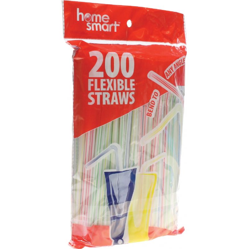 Home Smart Flexible Straws Assorted (Pack of 36)