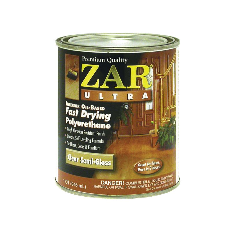 ZAR 33012 Polyurethane, Semi-Gloss, Liquid, Clear, 1 qt, Can Clear