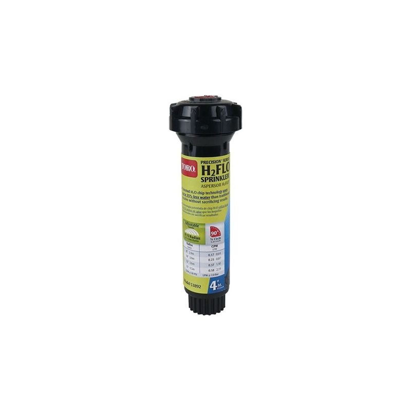 Toro 53892 Spray Sprinkler with Nozzle, 1/2 in Connection, 8 to 15 ft, Spray Nozzle, Plastic Black