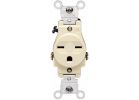 Leviton Heavy-Duty Grounding Single Outlet Ivory, 15A