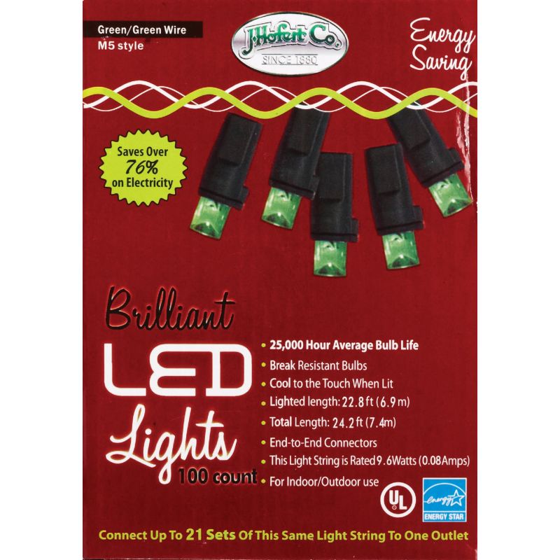 J Hofert Green 100-Bulb M5 LED Light Set