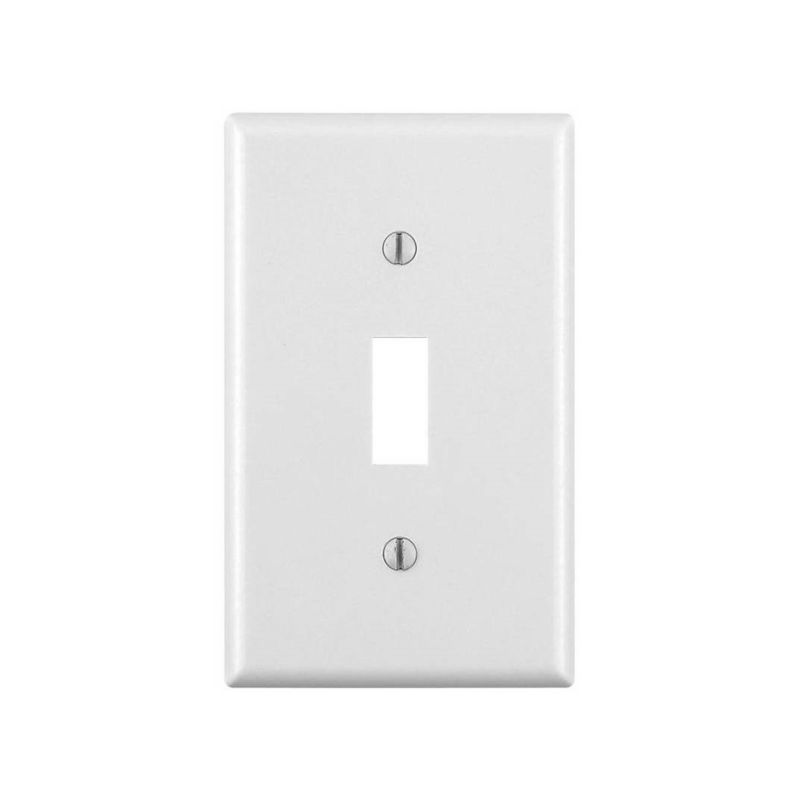 Leviton M24-88001-WMP Wallplate, 4-1/2 in L, 2-3/4 in W, 1 -Gang, Thermoset, White, Smooth White