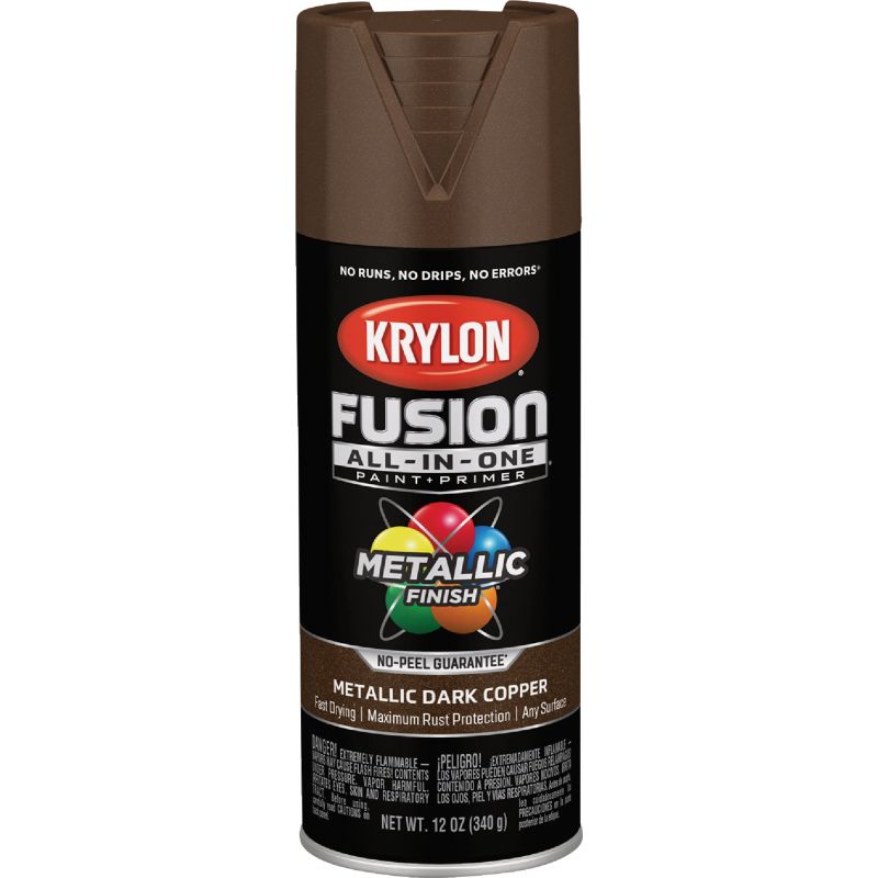 Krylon Fusion All-In-One Spray Paint &amp; Primer Dark Copper, 12 Oz.