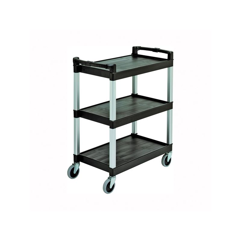 CONTINENTAL COMMERCIAL 5810BK Service/Bussing Cart, 400 lb, Plastic, Black, 31-1/4 in OAL, 16-1/4 in OAW Black