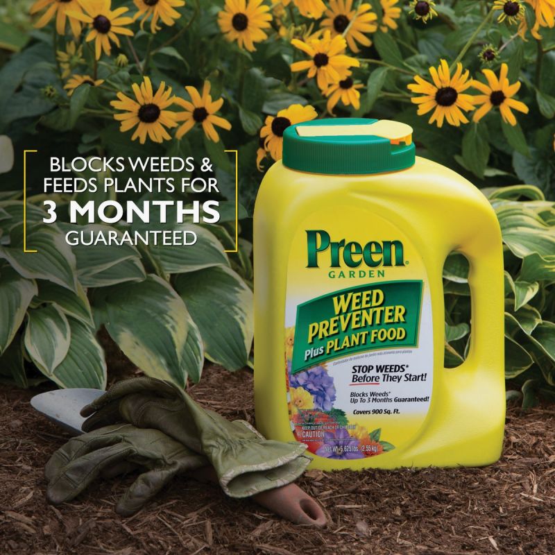 Preen Grass &amp; Weed Preventer Plus Plant Food 5.625 Lb., Shaker