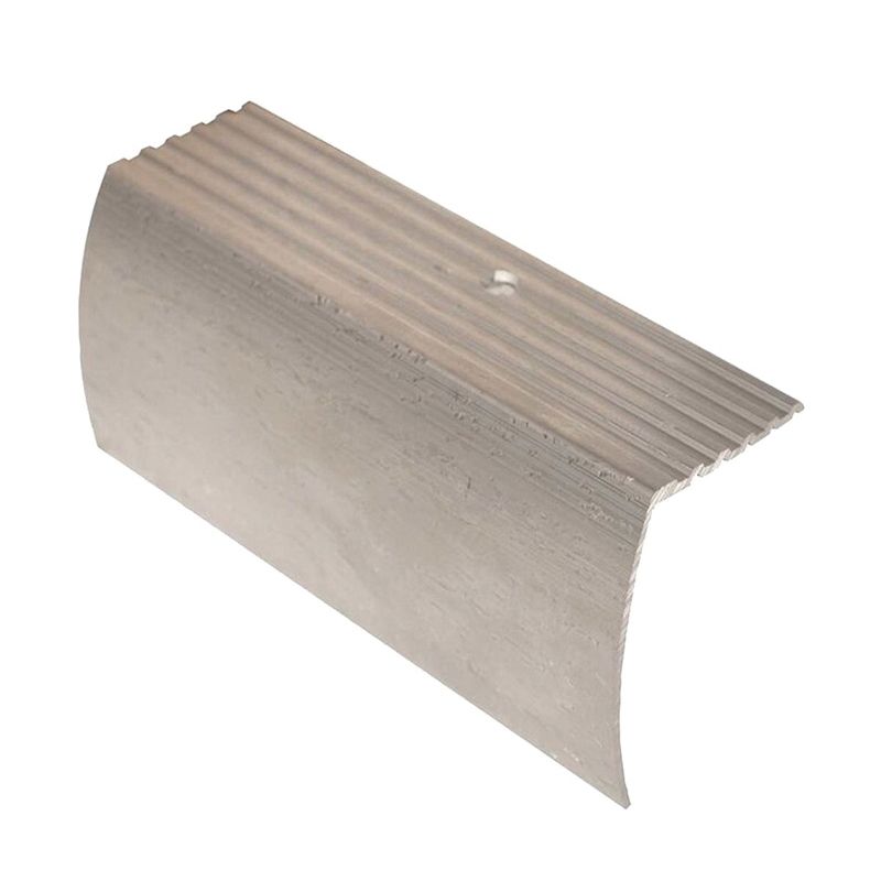 SHUR-TRIM FA2190BCL06 Stair Nose Moulding, 6 ft L, 1-1/8 in W, Aluminum, Bright Clear