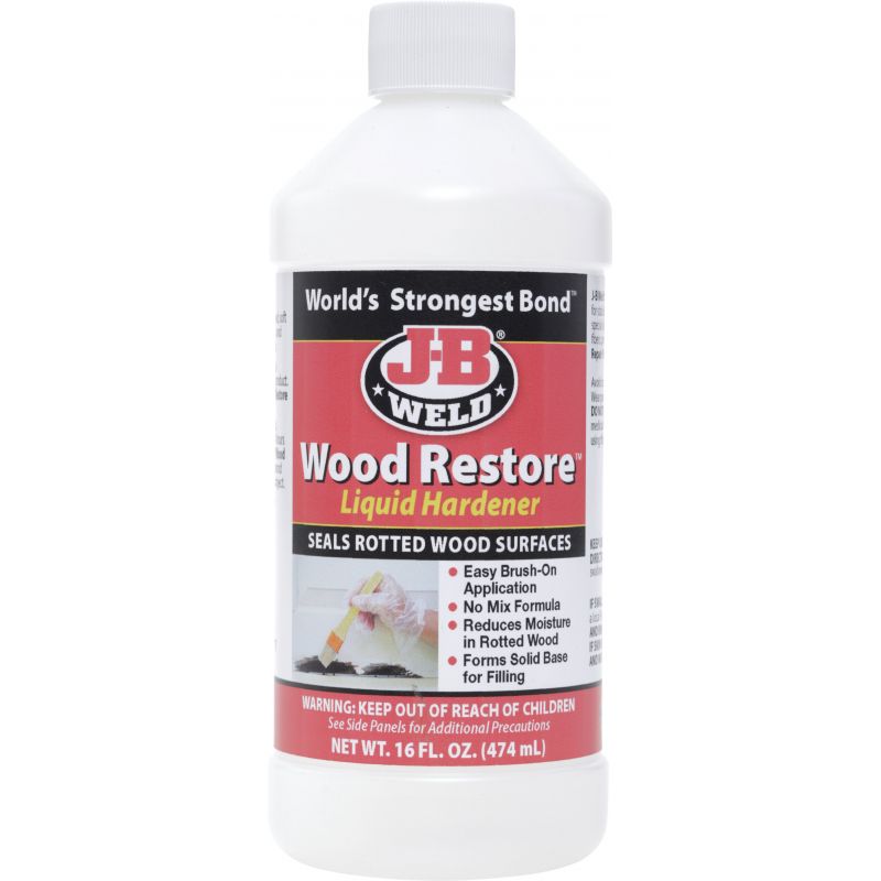 J-B Weld Wood Restore Liquid Hardener White, 16 Oz.