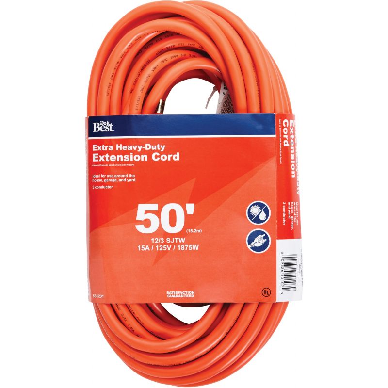 Do it Best 12/3 Heavy-Duty Outdoor Extension Cord Orange, 15