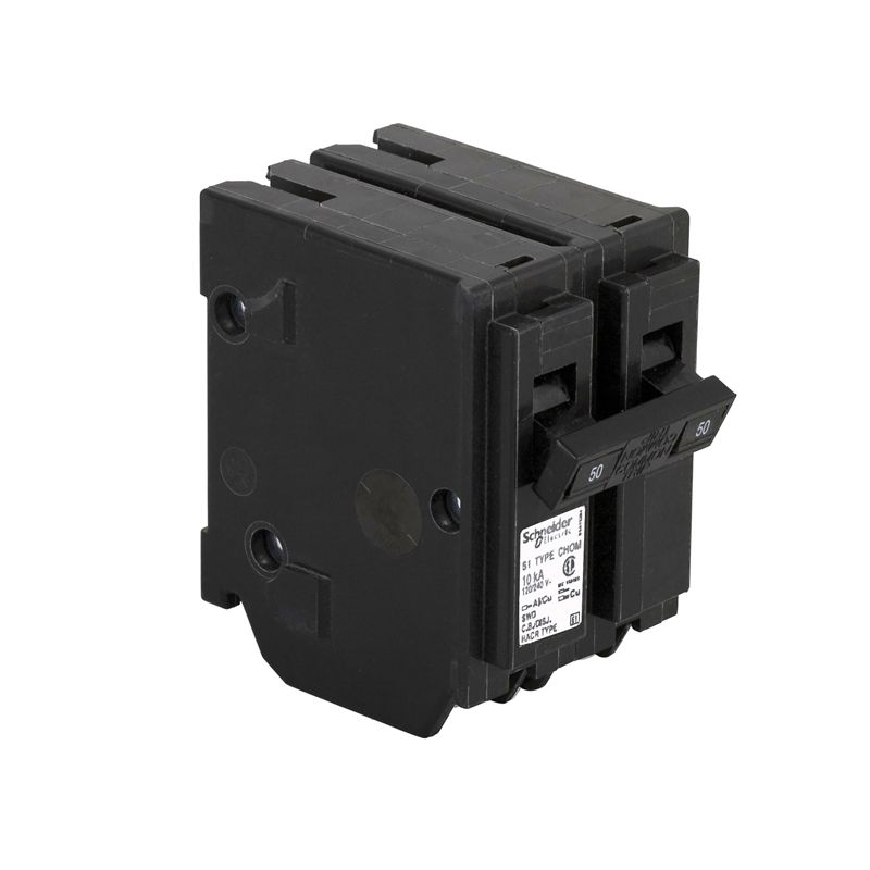 Square D Homeline CHOM250CP Circuit Breaker, Mini, 50 A, 2 -Pole, 120/240 V, Plug Mounting