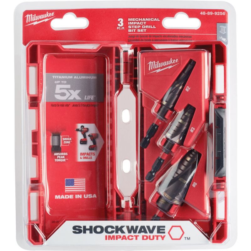 Milwaukee Shockwave Impact Duty 3-Piece (2 3 8) Step Drill Bit Set