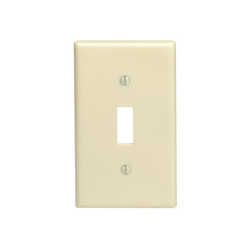 Leviton M25-86001-IMP Wallplate, 4-1/2 in L, 2-3/4 in W, 1 -Gang, Thermoset, Ivory, Smooth Ivory