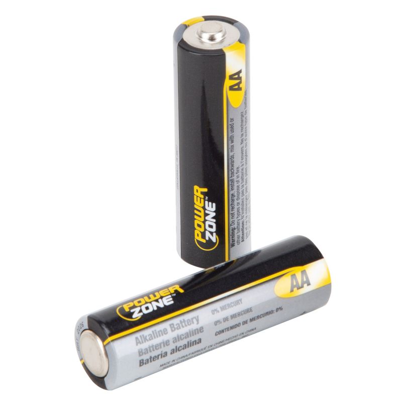 PowerZone LR6-8P-DB Battery, 1.5 V Battery, AA Battery, Zinc, Manganese Dioxide, and Potassium Hydroxide