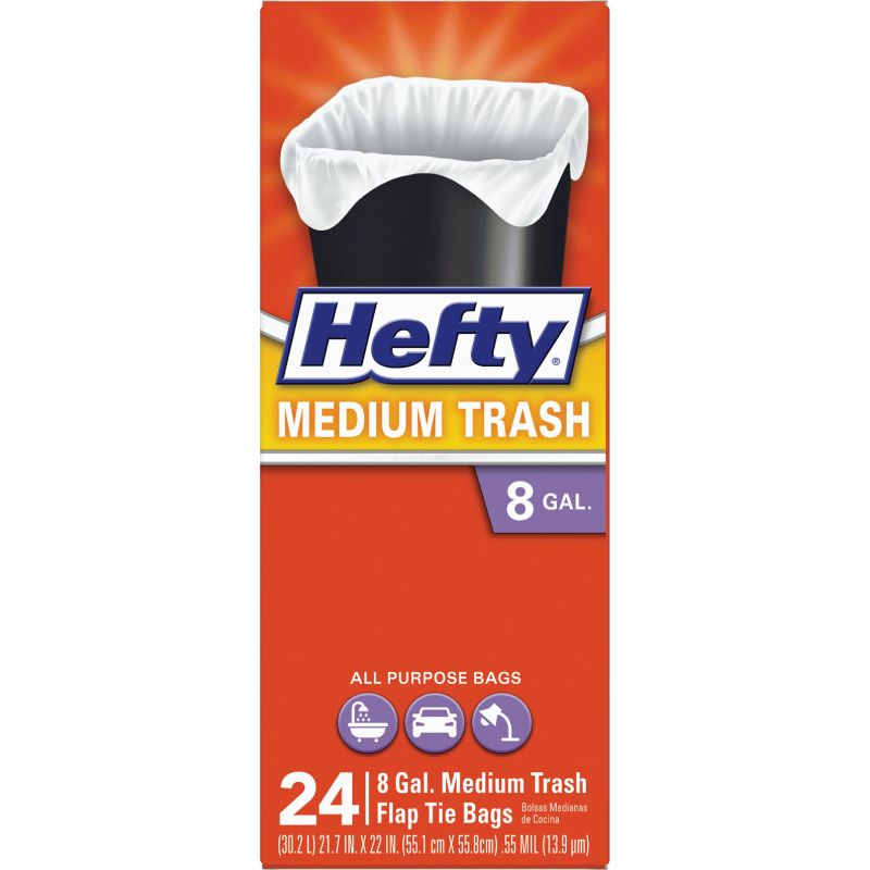 Hefty 8-Gallons Orange Plastic Recycling Flap Tie Trash Bag (20