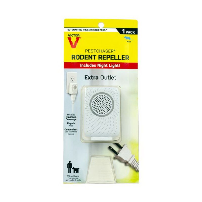 Victor PestChaser M751PS Rodent Repellent with Nightlight, 1.69 in L, 1-3/4 in W, 2.63 in H