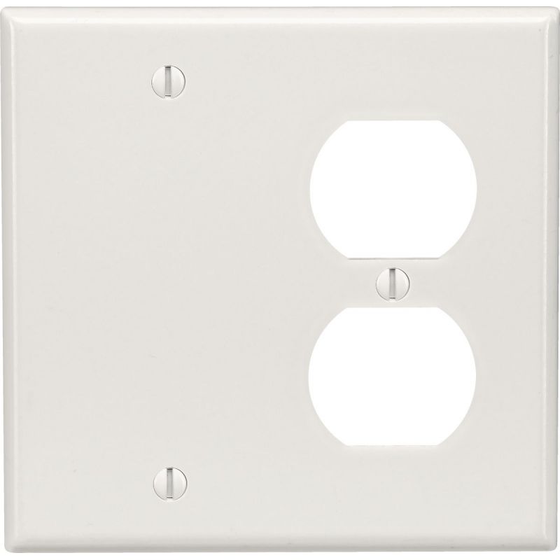 Leviton Duplex/Blank Combination Wall Plate White
