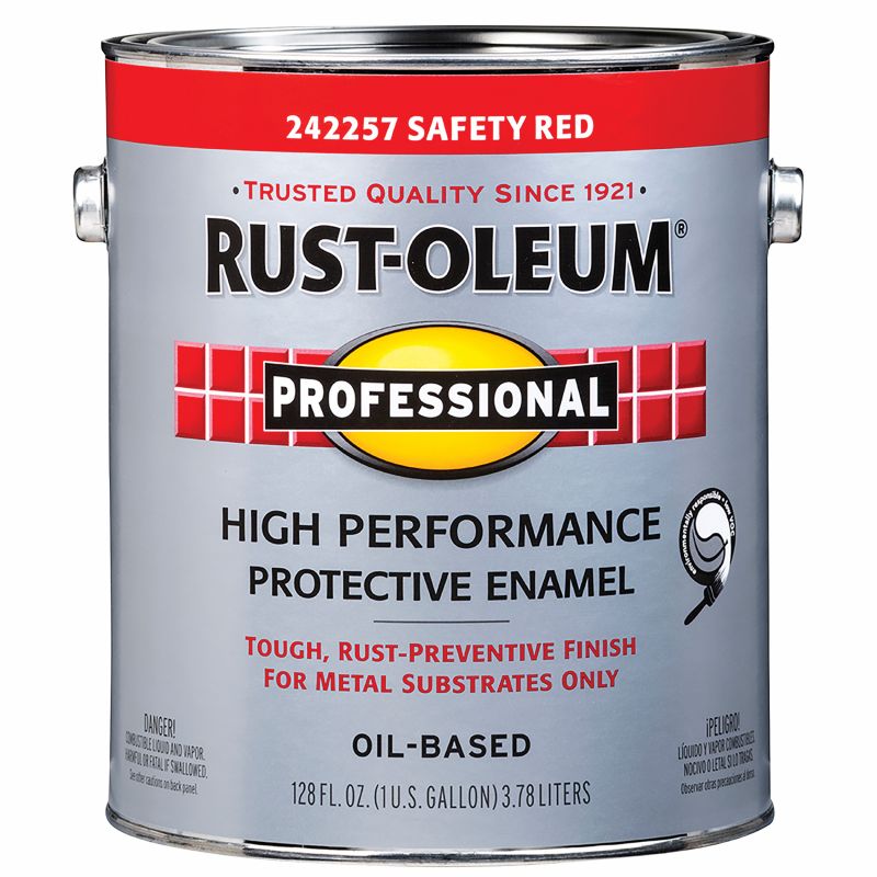 RUST-OLEUM PROFESSIONAL 242257 Enamel, Gloss, Safety Red, 1 gal Can Safety Red