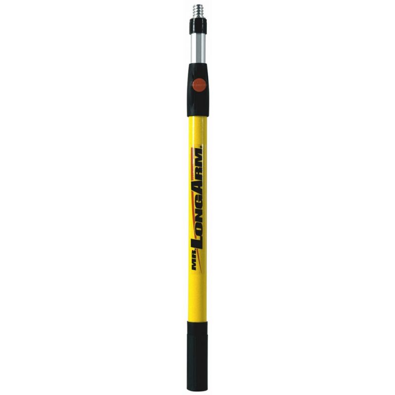 Mr. LongArm Super Tab-Lok 7512 Extension Pole, 1-1/4 in Dia, 6.2 to 11.2 ft L, Aluminum, Fiberglass Handle