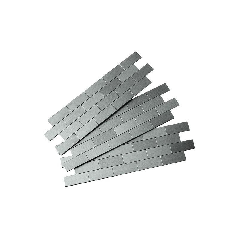 Aspect A9550 Wall Tile, 12 in L, 4 in W, 1/8 in Thick, Aluminum/Polymer, Brushed Stainless Steel