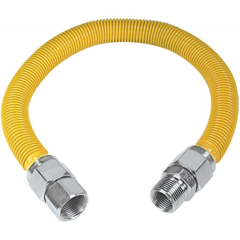 Dormont 1 In. OD x 3/4 In. ID Coated SS Gas Connector, 3/4 In. MIP x 3/4 In. FIP