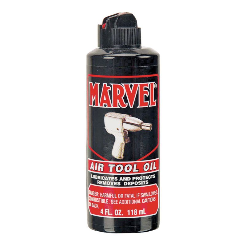 Marvel MM080R Air Tool Oil, 4 oz, Bottle Red