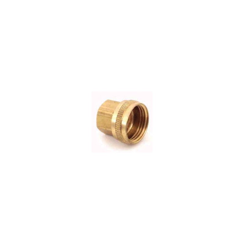Plumb Pak PP850-65 Hose Adapter, 3/4 x 1/2 in, FHT x FIP, Brass, For: Garden Hose