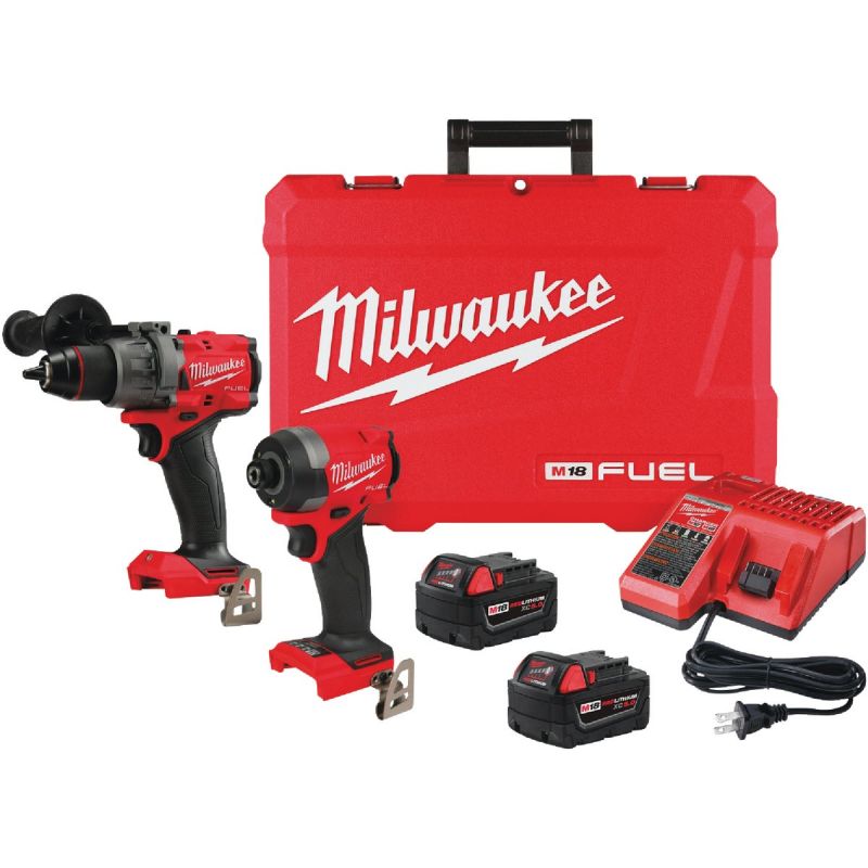 Milwaukee M18 FUEL Li-Ion Brushless Hammer Drill &amp; Impact Cordless Tool Combo Kit