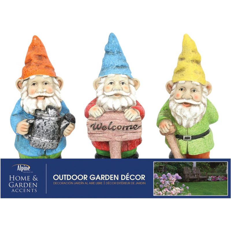 Alpine 10 In. Gnome Lawn Ornament Assorted (Pack of 6)