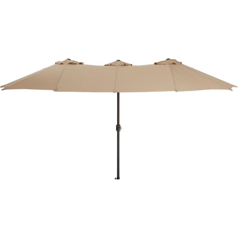 Outdoor Expressions Double Patio Umbrella Tan