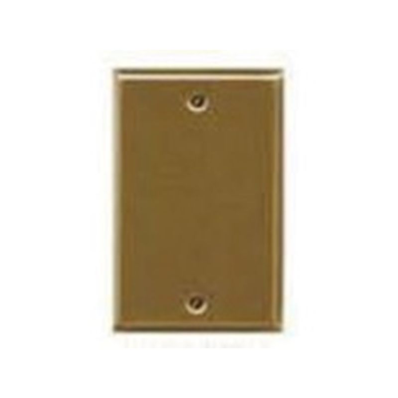 Atron Traditional Series 2-163BBR Blank Wallplate, 4.13 in W, 0.36 in Thick, 1-Gang, Metal, Brass
