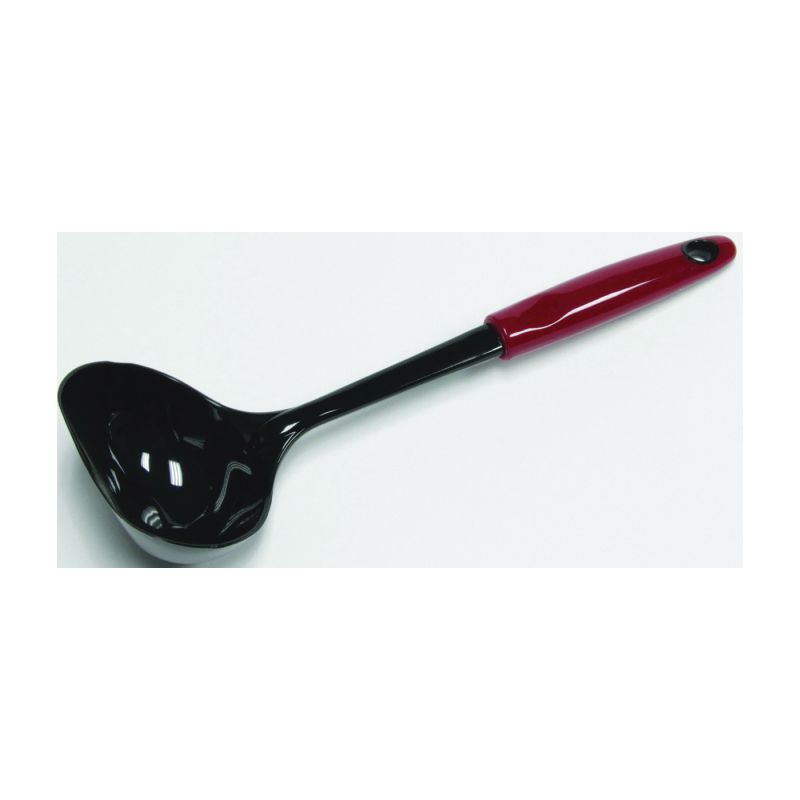 Chef Craft 12160 Soup Ladle, 8 oz Volume, 12 in OAL, Nylon, Black/Red Black/Red